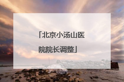 北京小汤山医院院长调整