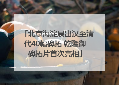 北京海淀展出汉至清代40幅碑拓 乾隆御碑拓片首次亮相