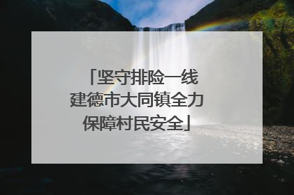 坚守排险一线 建德市大同镇全力保障村民安全