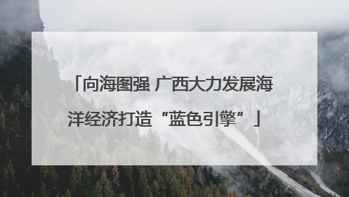 向海图强 广西大力发展海洋经济打造“蓝色引擎”