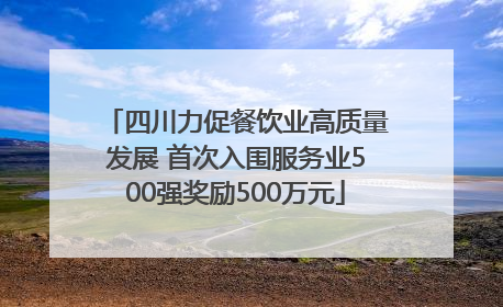 四川力促餐饮业高质量发展 首次入围服务业500强奖励500万元
