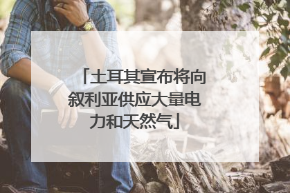 土耳其宣布将向叙利亚供应大量电力和天然气