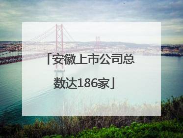安徽上市公司总数达186家