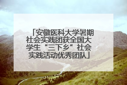安徽医科大学暑期社会实践团获全国大学生“三下乡”社会实践活动优秀团队