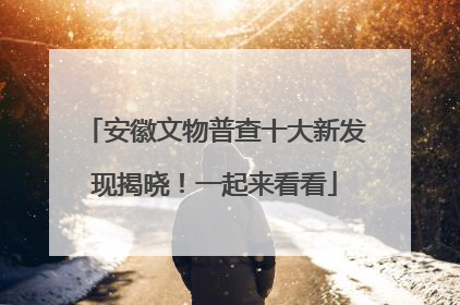 安徽文物普查十大新发现揭晓！一起来看看