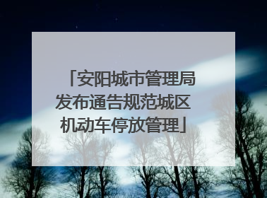 安阳城市管理局发布通告规范城区机动车停放管理