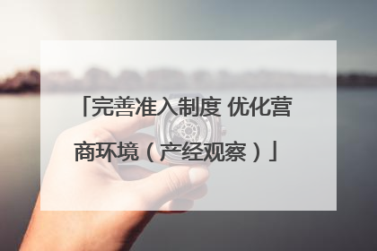 完善准入制度 优化营商环境（产经观察）