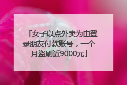 女子以点外卖为由登录朋友付款账号，一个月盗刷近9000元