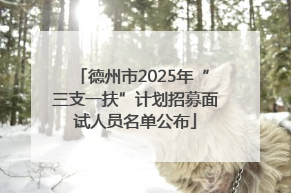 德州市2025年“三支一扶”计划招募面试人员名单公布
