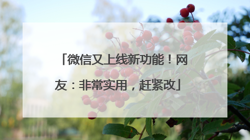 微信又上线新功能！网友：非常实用，赶紧改
