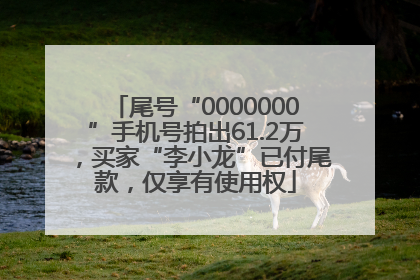 尾号“0000000”手机号拍出61.2万，买家“李小龙”已付尾款，仅享有使用权