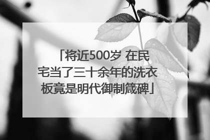 将近500岁 在民宅当了三十余年的洗衣板竟是明代御制箴碑