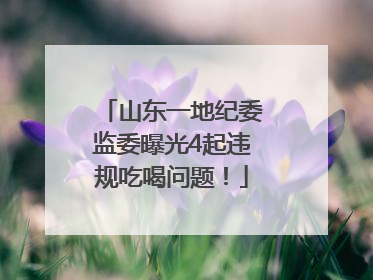 山东一地纪委监委曝光4起违规吃喝问题！