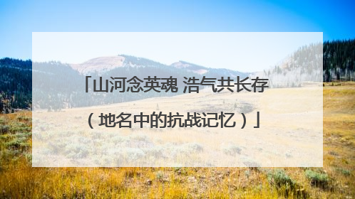 山河念英魂 浩气共长存（地名中的抗战记忆）