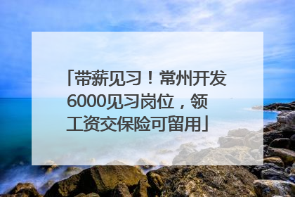带薪见习！常州开发6000见习岗位，领工资交保险可留用