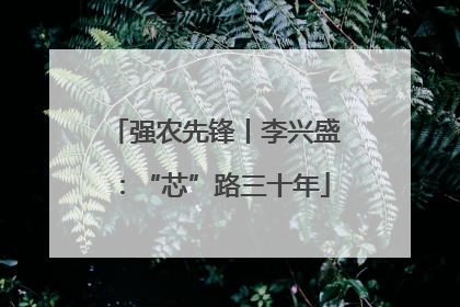 强农先锋丨李兴盛：“芯”路三十年