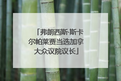 弗朗西斯·斯卡尔帕莱贾当选加拿大众议院议长