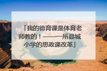 我的德育课是体育老师教的！——一所县城小学的思政课改革