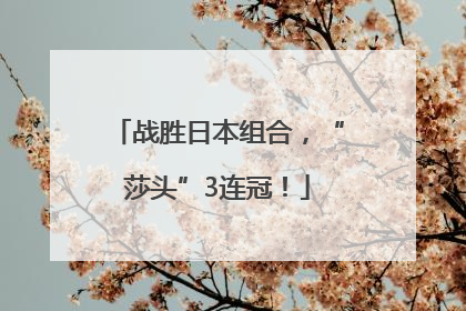 战胜日本组合，“莎头”3连冠！