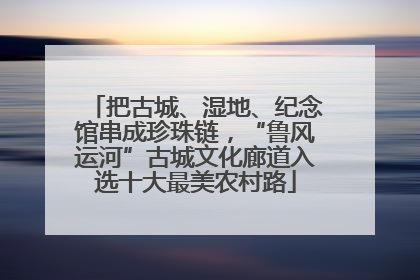 把古城、湿地、纪念馆串成珍珠链，“鲁风运河”古城文化廊道入选十大最美农村路