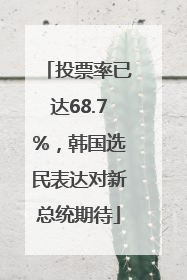 投票率已达68.7%，韩国选民表达对新总统期待