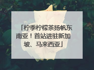 柠季柠檬茶扬帆东南亚！首站进驻新加坡、马来西亚