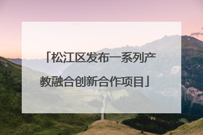 松江区发布一系列产教融合创新合作项目