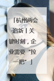 杭州两会·追新丨关键时刻，企业需要“拉一把”