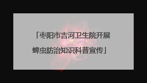 枣阳市吉河卫生院开展蜱虫防治知识科普宣传