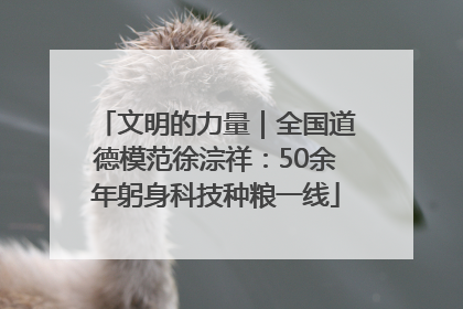 文明的力量｜全国道德模范徐淙祥：50余年躬身科技种粮一线