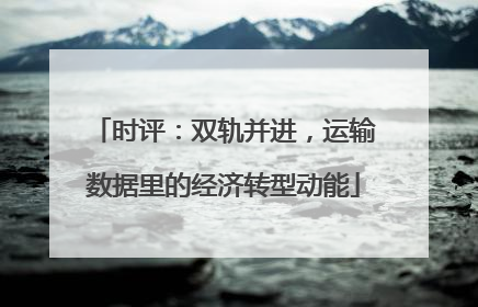 时评：双轨并进，运输数据里的经济转型动能