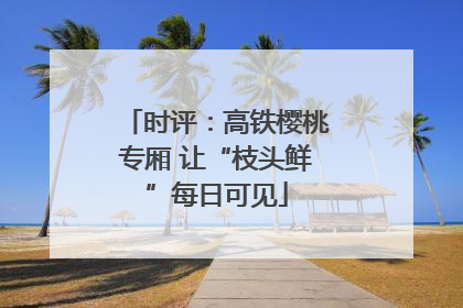 时评：高铁樱桃专厢 让“枝头鲜”每日可见