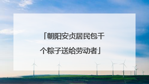 朝阳安贞居民包千个粽子送给劳动者