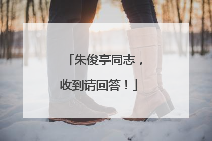 朱俊亭同志，收到请回答！
