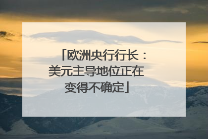 欧洲央行行长：美元主导地位正在变得不确定