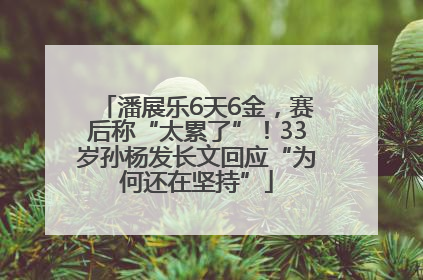 潘展乐6天6金，赛后称“太累了”！33岁孙杨发长文回应“为何还在坚持”