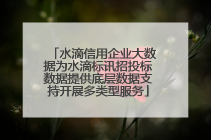 水滴信用企业大数据为水滴标讯招投标数据提供底层数据支持开展多类型服务