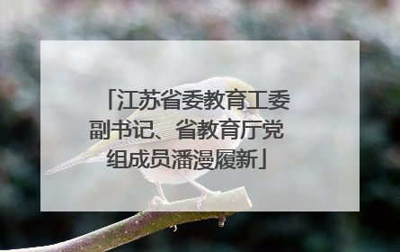 江苏省委教育工委副书记、省教育厅党组成员潘漫履新