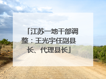 江苏一地干部调整：王光宇任副县长、代理县长