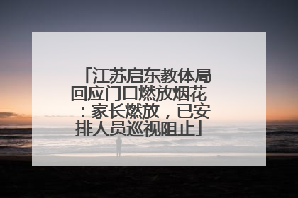 江苏启东教体局回应门口燃放烟花：家长燃放，已安排人员巡视阻止