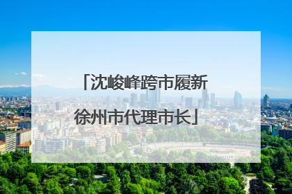 沈峻峰跨市履新徐州市代理市长