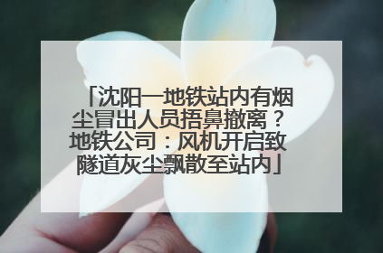 沈阳一地铁站内有烟尘冒出人员捂鼻撤离？地铁公司：风机开启致隧道灰尘飘散至站内