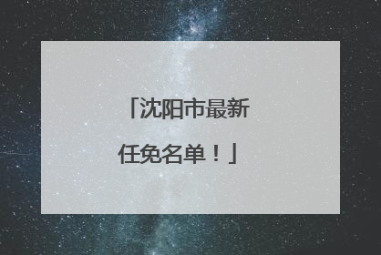 沈阳市最新任免名单！