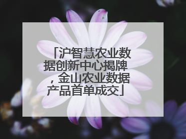 沪智慧农业数据创新中心揭牌，金山农业数据产品首单成交