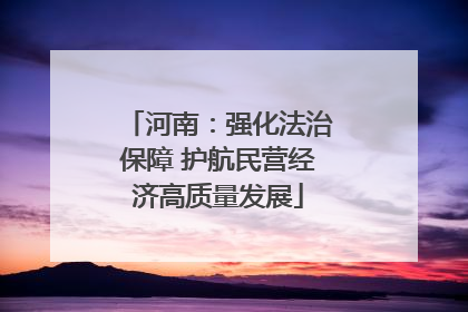 河南：强化法治保障 护航民营经济高质量发展