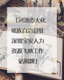 河池市大化瑶族自治县驻深圳宝安人力资源飞地工作站揭牌