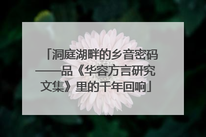 洞庭湖畔的乡音密码——品《华容方言研究文集》里的千年回响