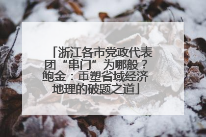 浙江各市党政代表团“串门”为哪般？鲍金：重塑省域经济地理的破题之道