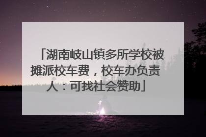 湖南岐山镇多所学校被摊派校车费，校车办负责人：可找社会赞助