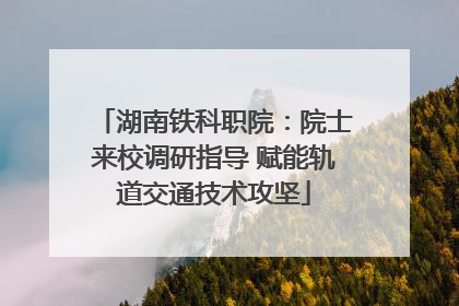 湖南铁科职院：院士来校调研指导 赋能轨道交通技术攻坚